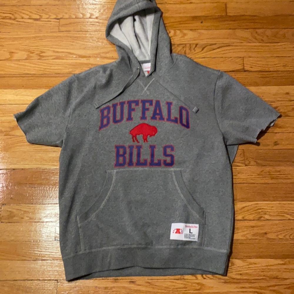 Mitchell & Ness NFL Grey Cut Off Hoodie men’s Large Rare Sample